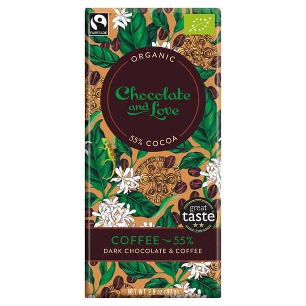 Chocolate & Love Organic Coffee & Dark Chocolate Bar 80g
